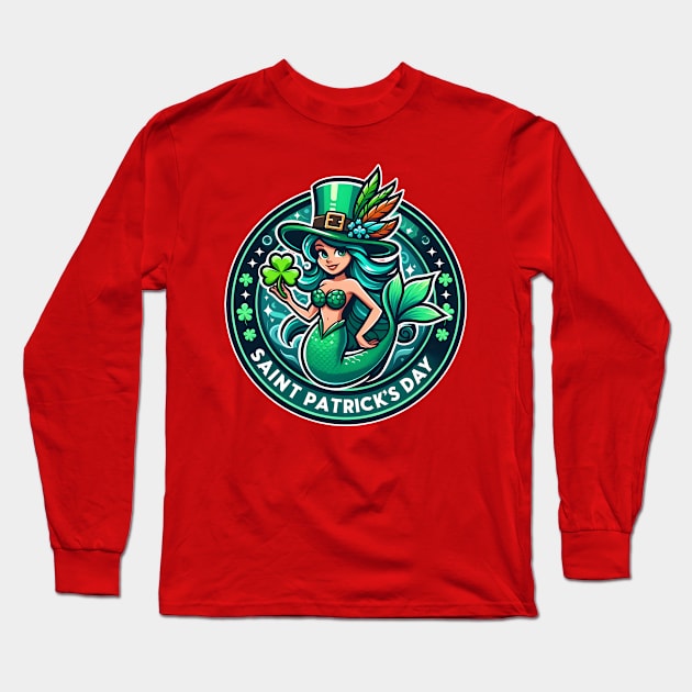 St Patrick's Day - Green Mermaid Long Sleeve T-Shirt by WolfeTEES